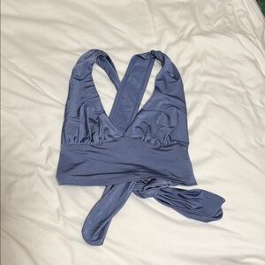 Urban Outfitters Blue Wrap Top